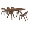 Armen Living Cortina and Polly 5 Piece Walnut Rectangular Dining Set