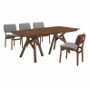 Armen Living Cortina and Lima 5 Piece Walnut Rectangular Dining Set 