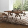 Armen Living Cortina and Jackie 5 Piece Walnut Rectangular Dining Set