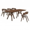 Armen Living Cortina and Jackie 5 Piece Walnut Rectangular Dining Set