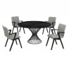 Armen Living Cirque and Varde 5 Piece Black Round Dining Set
