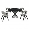 Armen Living Cirque and Rowan 5 Piece Black Round Dining Set- Chair Set