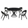 Armen Living Cirque and Polly 5 Piece Black Round Dining Set 