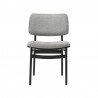 Armen Living Cirque and Lima 5 Piece Black Round Dining Set- Chair Front