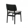 Armen Living Cirque and Lima 5 Piece Black Round Dining Set- Chair back