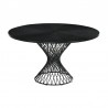 Armen Living Cirque and Lima 5 Piece Black Round Dining Set Table Side