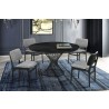 Armen Living Cirque and Lima 5 Piece Black Round Dining Set