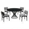 Armen Living Cirque and Lima 5 Piece Black Round Dining Set