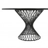 Armen Living Cirque and Jackie 5 Piece Black Round Dining Set Table Front