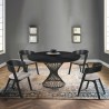 Armen Living Cirque and Jackie 5 Piece Black Round Dining Set