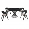 Armen Living Cirque and Jackie 5 Piece Black Round Dining Set