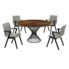 Armen Living Cirque and Varde 5 Piece Walnut Round Dining Set - Armen Living Cirque and Varde 5 Piece Walnut Round Dining Set