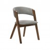 Armen Living Cirque and Rowan 5 Piece Walnut Round Dining Set Chair Side