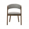 Armen Living Cirque and Rowan 5 Piece Walnut Round Dining Set Chair Front