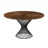 Armen Living Cirque and Polly 5 Piece Walnut Round Dining Set Table 