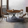 Armen Living Cirque and Polly 5 Piece Walnut Round Dining Set