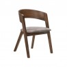 Armen Living Cirque and Jackie 5 Piece Walnut Round Dining Set- Chair Side