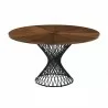 Armen Living Cirque and Jackie 5 Piece Walnut Round Dining Set- Table - Armen Living Cirque and Jackie 5 Piece Walnut Round Dining Set- Table