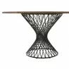 Armen Living Cirque and Jackie 5 Piece Walnut Round Dining Set- Table - Armen Living Cirque and Jackie 5 Piece Walnut Round Dining Set- Table