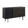 Armen Living Cross Dark Gray Solid Oak King Or Queen 4pc Bedroom Set 06
