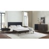 Armen Living Cross Dark Gray Solid Oak King Or Queen 4pc Bedroom Set
