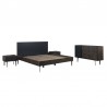 Armen Living Cross Dark Gray Solid Oak King Or Queen 4pc Bedroom Set 01