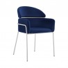Armen Living Cressida and Portia Blue Fabric 7 Piece Rectangular Dining Set - Chair Side