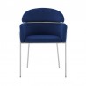 Armen Living Cressida and Portia Blue Fabric 5 Piece Rectangular Dining Set - Chair Front