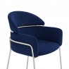 Armen Living Cressida and Portia Blue Fabric 7 Piece Rectangular Dining Set - Chair