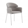 Armen Living Cressida and Portia Gray Fabric 5 Piece Rectangular Dining Set - Chair Side