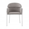 Armen Living Cressida and Portia Gray Fabric 5 Piece Rectangular Dining Set - Chair Front
