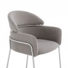 Armen Living Cressida and Portia Gray Fabric 5 Piece Rectangular Dining Set - Chair