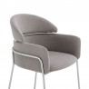 Armen Living Cressida and Portia Gray Fabric 7 Piece Rectangular Dining Set - Chair