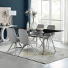 Armen Living Cressida and Skye Gray Fabric 5 Piece Rectangular Dining Set