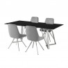 Armen Living Cressida and Skye Gray Fabric 5 Piece Rectangular Dining Set 