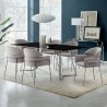 Armen Living Cressida and Portia Gray Fabric 7 Piece Rectangular Dining Set
