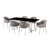 Armen Living Cressida and Portia Gray Fabric 7 Piece Rectangular Dining Set