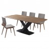 Armen Living Everett Mid-Century Walnut Wood 5 Piece Dining Set