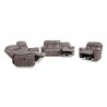 Armen Living Estelle Power Reclining 3 Piece Sofa and Recliner Set In Gunmetal Fabric 3