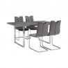 Armen Living Fenton and Gray Pacific 5 Piece Modern Rectangular Dining Set with Metal Base
