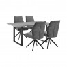 Armen Living Fenton and Charcoal Monarch 5 Piece Modern Rectangular Dining Set