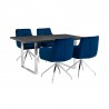 Armen Living Fenton and Blue Noah 5 Piece Modern Rectangular Dining Set