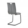 Armen Living Fenton and Gray Pacific 5 Piece Modern Rectangular Dining Set with Black Base - Chair Back 