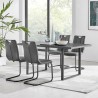 Armen Living Fenton and Gray Pacific 5 Piece Modern Rectangular Dining Set with Black Base