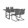Armen Living Fenton and Gray Pacific 5 Piece Modern Rectangular Dining Set with Black Base