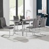 Armen Living Fenton and Gray Pacific 7 Piece Modern Rectangular Dining Set with Metal Base