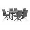 Armen Living Fenton and Charcoal Monarch 7 Piece Modern Rectangular Dining Set