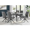 Armen Living Fenton and Charcoal Monarch 7 Piece Modern Rectangular Dining Set 