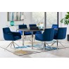Armen Living Fenton and Blue Noah 7 Piece Modern Rectangular Dining Set