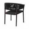 Armen Living Fineline And Doris Indoor Outdoor 5 Piece Dining Set In Dark Eucalyptus Wood With Superstone And Black Rope In Dark Brown 03